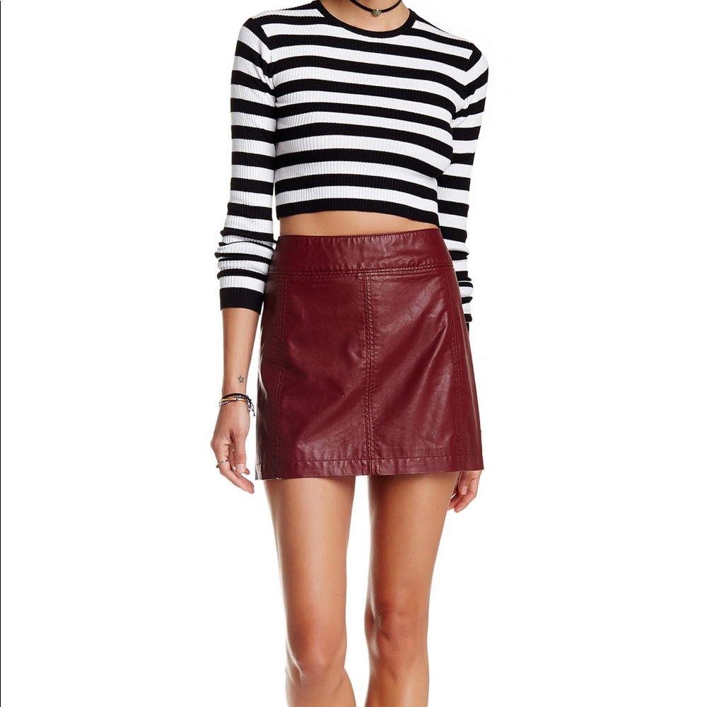Vegan Leather Free People Mini Skirt